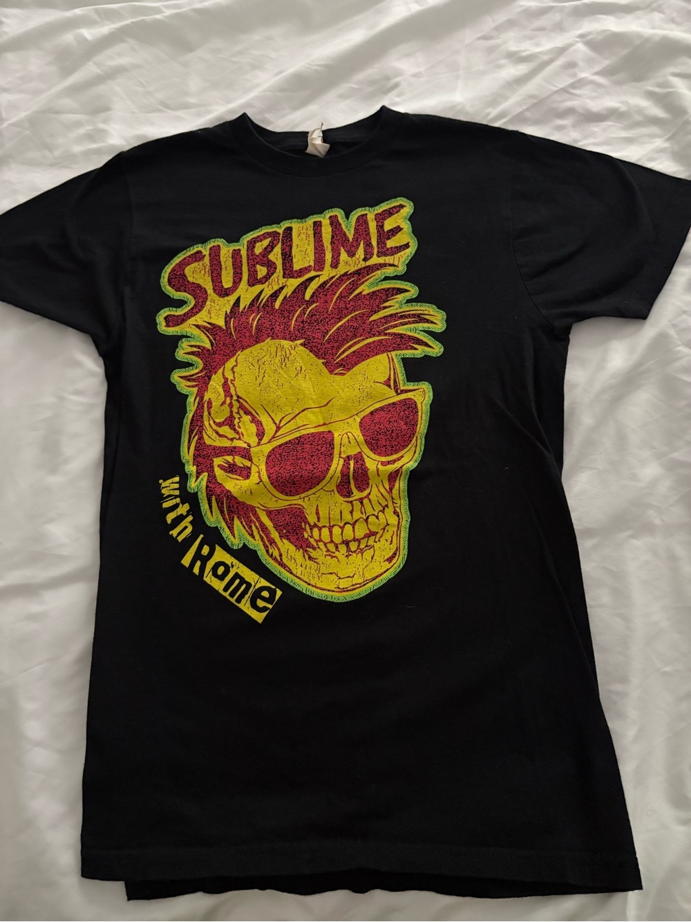 Vintage Sublime with Rome Graphic Band Tee - Yellow & Red Skull